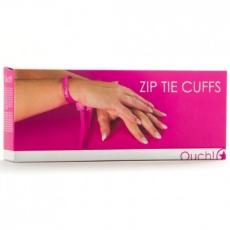 DISPOSABLE OUCH! ZIP TIE CUFFS PINK