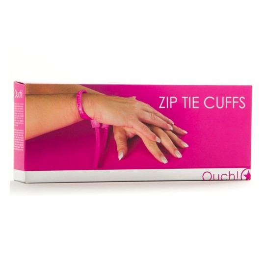 DISPOSABLE OUCH! ZIP TIE CUFFS PINK