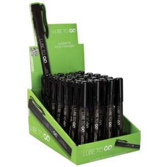 EXHIBITOR WITH 24 WATER BASED LUBRICANT PENS OF LUBE TO GO 6ML