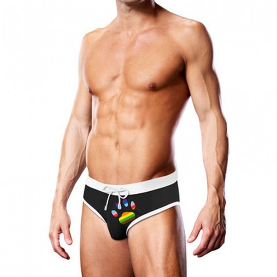 SWIM BRIEF - BLACK OVERSIZED PAW