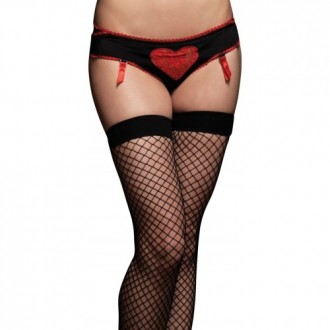 CULOTTE DECORATED WITH A  RED LACE HEART