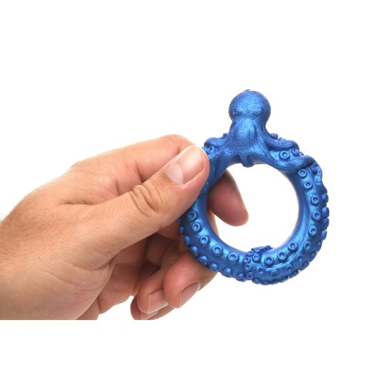 ANELLO PER IL PENE IN SILICONE POSEIDON&#039;S OCTO-RING BLU CREATURE COCKS XR BRANDS