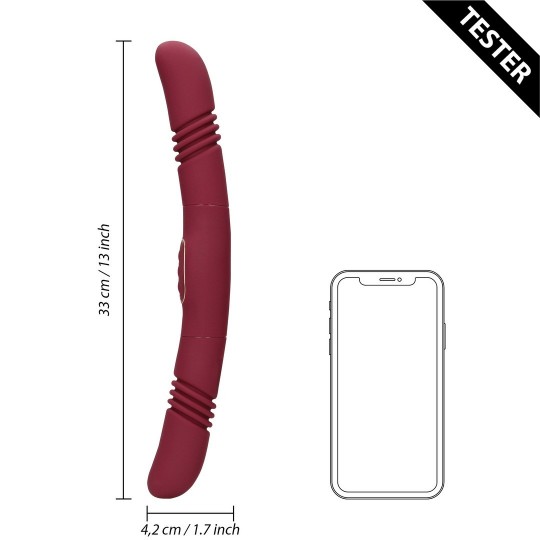 DOUBLE-SIDED THRUSTING VIBRATOR - MERLOT GRAPE - TESTER