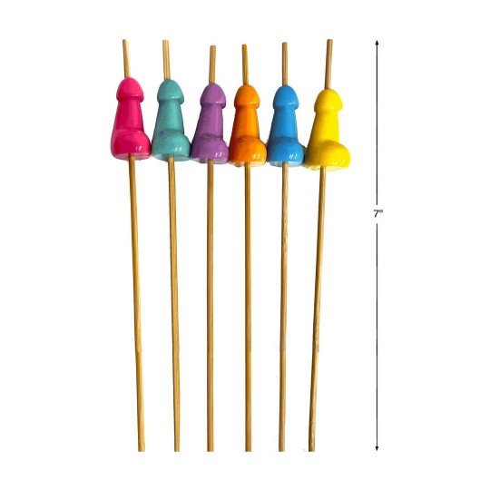 LITTLE GENIE PRODUCTIONS SUPER FUN PENIS - HOR D&#039;OEUVRE&#039;S PICKS - SET OF 6