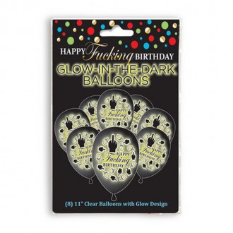 LITTLE GENIE PRODUCTIONS HAPPY F'ING BIRTHDAY - GLOW BALLOONS