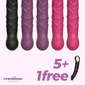 5 + 1 FREE CRUSHIOUS MAGNUS REALISTIC VIBRATOR MULTICOLOUR