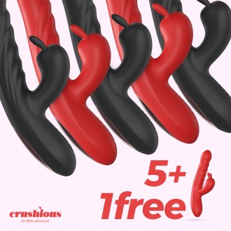 5 + 1 FREE CRUSHIOUS LAPIN THRUSTING RABBIT VIBRATOR MULTICOLOURED