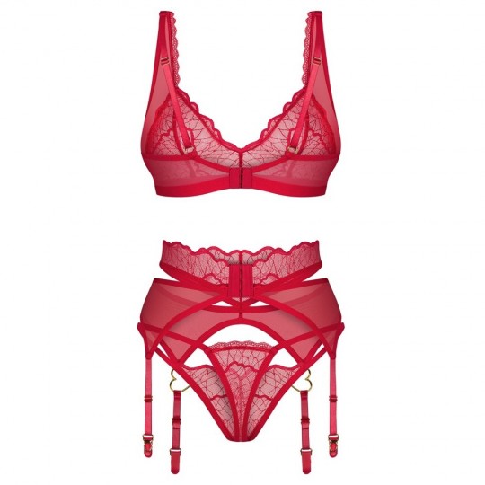 CONJUNTO DE 3 PIEZAS CUPIDE DESIR ROJO OBSESSIVE