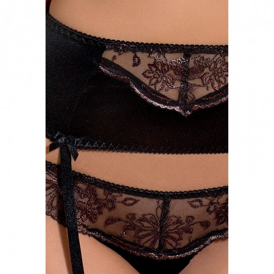 BRIDA SET WITH OPEN BRA BLACK  - PASSION