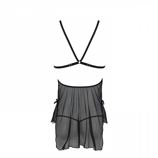 PASSION DELIENA CHEMISE AND THONG BLACK