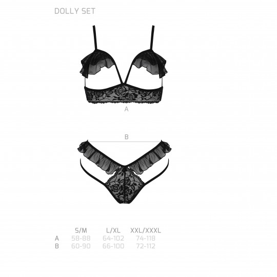 CONJUNTO DE 2 PIEZAS DOLLY NEGRO EROTIC LINE PASSION