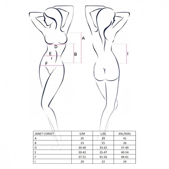 PASSION JANET CORSET AND THONG  WHITE