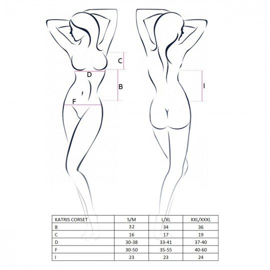 CORSET ET STRING KATRISS NOIR EROTIC LINE PASSION