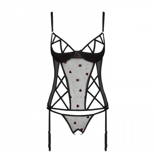 CORSET ET STRING LOVELIA NOIR PASSION