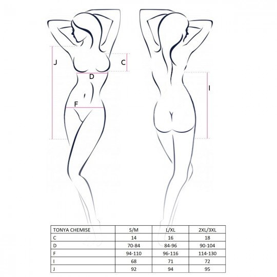 PASSION TONYA CHEMISE AND THONG BLACK