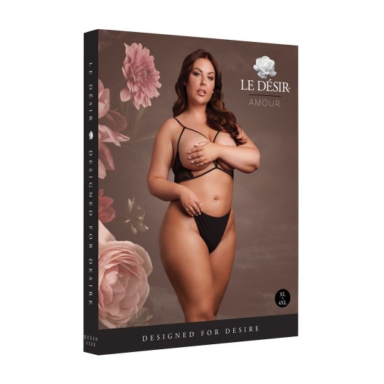 SOUTIEN TRIANGLE AVEC DENTELLE NOIR TAILLE REINE LE DÉSIR