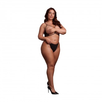 SOUTIEN TRIANGLE AVEC DENTELLE NOIR TAILLE REINE LE DÉSIR