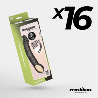 PACK DE 16 VIBRADOR FLEXIBLE MAGNUS BEND NEGRO CRUSHIOUS