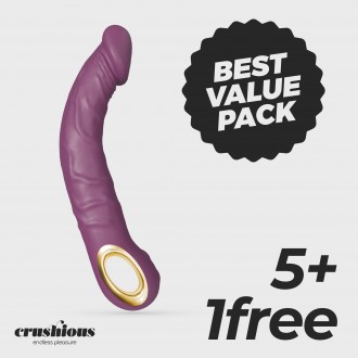 PACK 5 + 1 GRATUIT VIBRATEUR FLEXIBLE MAGNUS BEND VIOLET CRUSHIOUS