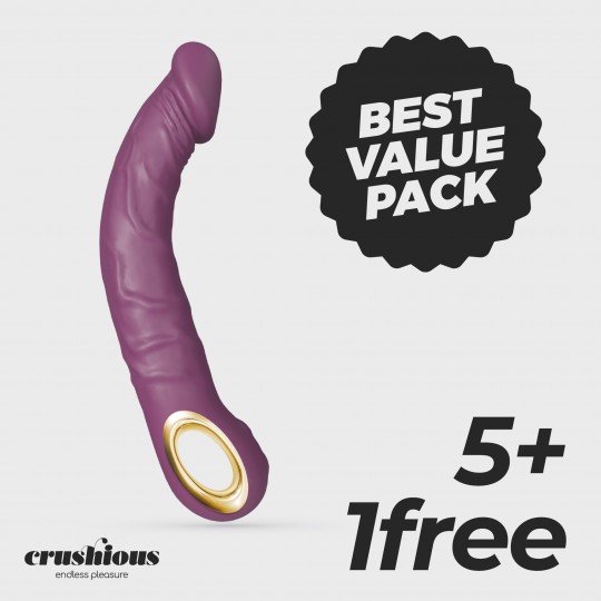 PACK 5 + 1 FREE CRUSHIOUS MAGNUS BEND FLEXIBLE VIBRATOR PURPLE