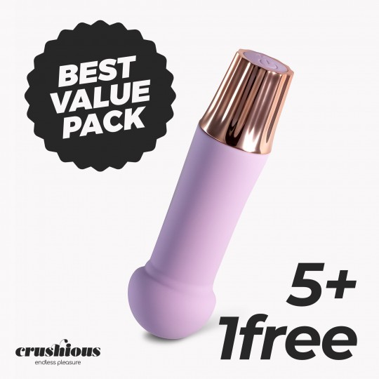 PACK 5 + 1 FREE CRUSHIOUS MELLOW PUFF MINI VIBRATOR LAVENDER