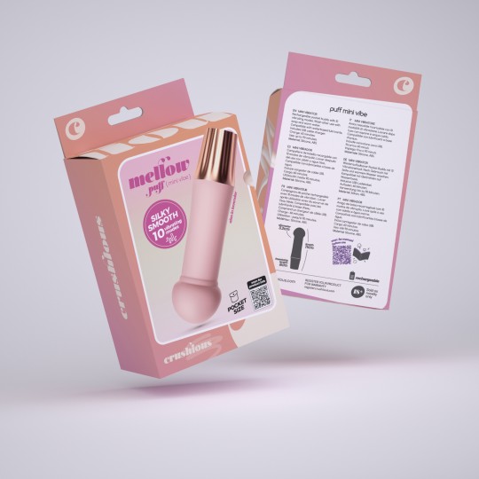 PACK OF 30 CRUSHIOUS MELLOW PUFF MINI VIBRATOR PINK