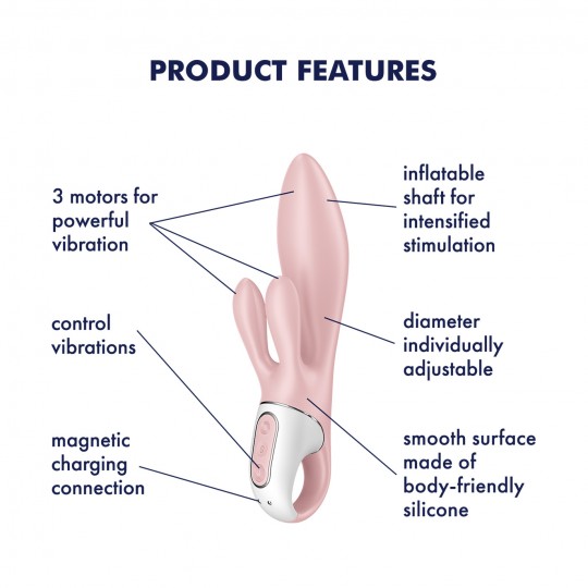 VIBRADOR AIR PUMP BUNNY 3 ROSA SATISFYER