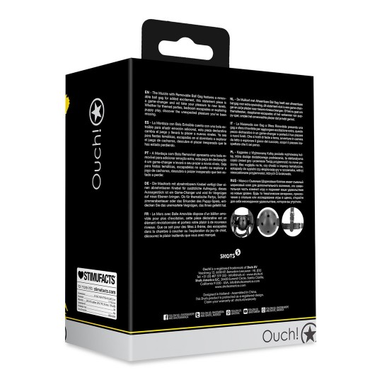 MUZZLE WITH REMOVABLE BALL GAG - BLACK