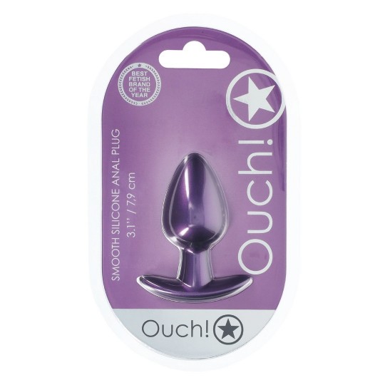 PLUG ANAL SMOOTH SILICONE MEDIUM 3,1 /7,9 CM METALLIC PURPLE OUCH!