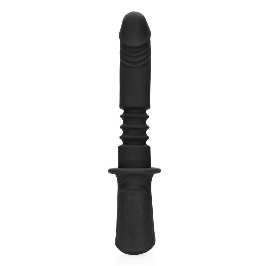 HAND HELD VIBRATING AND THRUSTING SEX MACHINE - BLACK