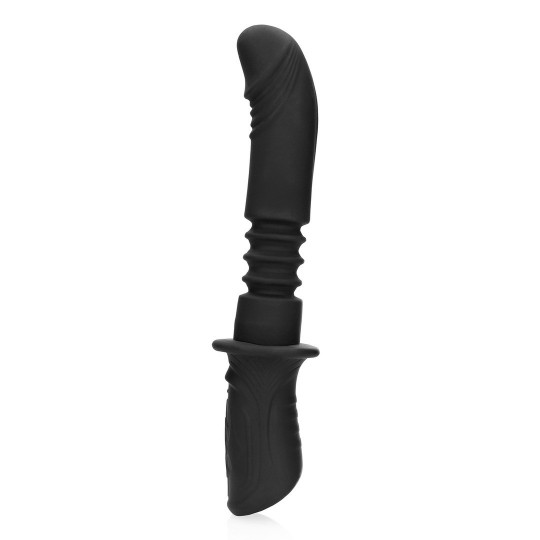 HAND HELD VIBRATING AND THRUSTING SEX MACHINE - BLACK
