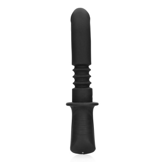 HAND HELD VIBRATING AND THRUSTING SEX MACHINE - BLACK