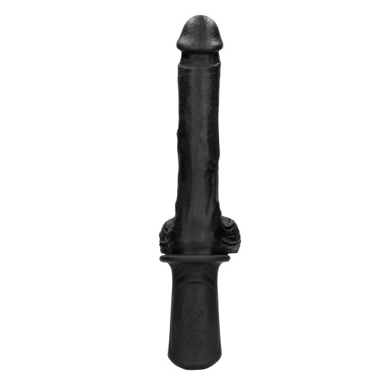 OUCH! HAND HELD LIQUID SILICONE VIBRATING AND THRUSTING SEX MACHINE BLACK
