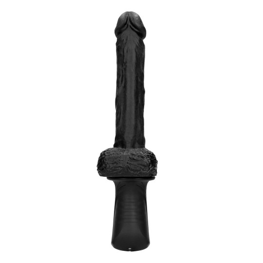 OUCH! HAND HELD LIQUID SILICONE VIBRATING AND THRUSTING SEX MACHINE BLACK