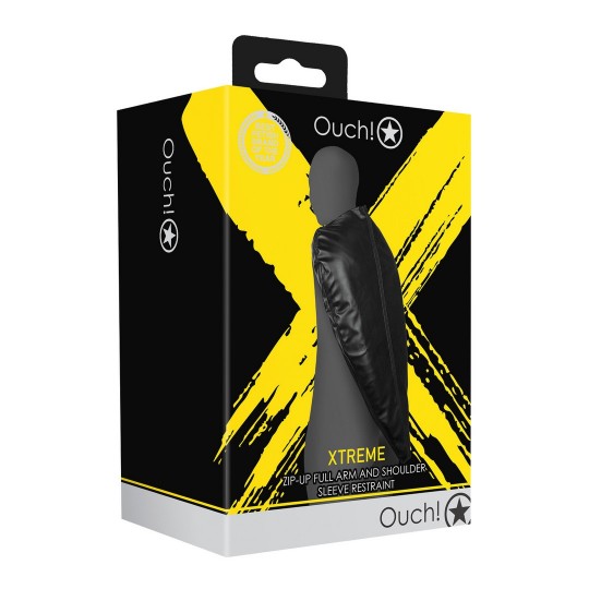 RESTRICCIÓN DE BRAZOS ZIP-UP FULL ARM AND SHOULDER SLEEVE NEGRO XTREME OUCH!