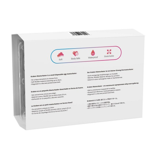 KRAKEN - 6 PACK - SOFT STRETCHY EGG MASTURBATOR - WHITE
