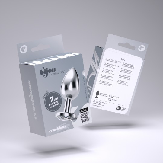 PACK DE 48 PLUG ANAL JOYA BIJOU TRANSPARENTE PEQUEÑO CRUSHIOUS CON BOLSA ATERCIOPELADA GRATIS