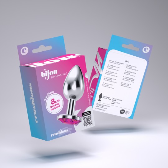 PLUG ANAL BIJOU ROSE MOYEN CRUSHIOUS AVEC SAC VELOUTÉ GRATUIT
