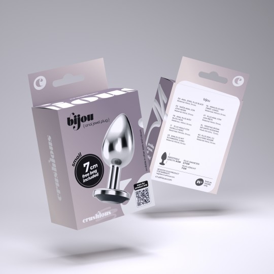 PLUG ANAL JOYA BIJOU NEGRO PEQUEÑO CRUSHIOUS CON BOLSA ATERCIOPELADA GRATIS