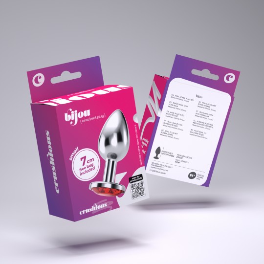PLUG ANAL JOYA BIJOU ROJO PEQUEÑO CRUSHIOUS CON BOLSA ATERCIOPELADA GRATIS