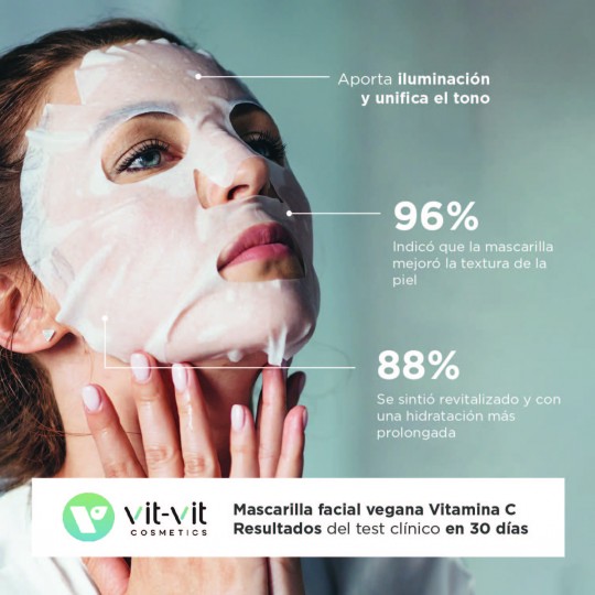 MASCARILLA DE TEJIDO FACIAL VITAMIN C VIT VIT COSMETICS 20GR