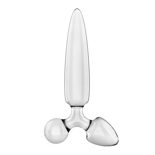 GODE EN VERRE AVEC PLUG TRIPLE CRYSTAL 1 TRANSPARENT SATISFYER