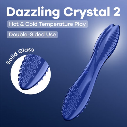 GODE EN VERRE DAZZLING CRYSTAL 2 BLEU SATISFYER