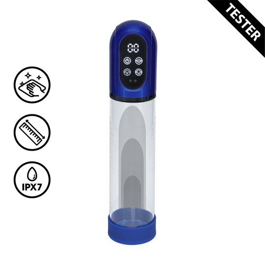 ENGAGE - AUTOMATIC WATERPROOF PENIS PUMP AND MASTURBATOR - METALLIC BLUE - TESTER