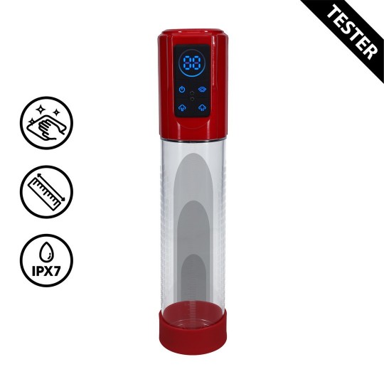 MEGALIFT - AUTOMATIC WATERPROOF PENIS PUMP - METALLIC RED - TESTER