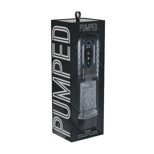 MASTURBADOR VIBRATÓRIO COM SUCÇÃO E IMPULSO VORTEX GUN METAL PUMPED