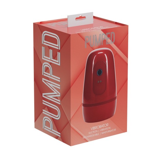 PULSAR - NEGATIVE PRESSURE SUCTION AND VIBRATION MASTURBATOR PUMP - METALLIC RED