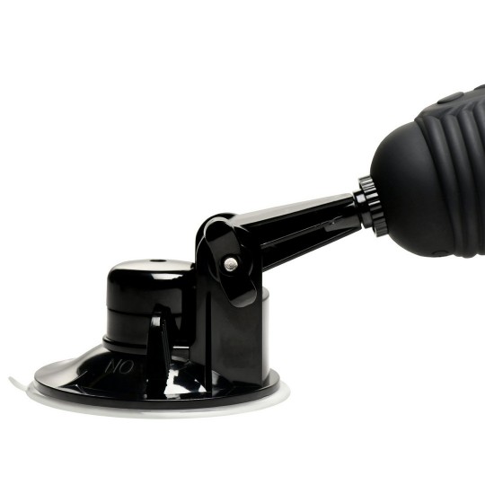 ULTIMATE POWER POUNDER - DILDO DE SILICONA VIBRANTE Y CON EMPUJE CON CONTROL REMOTO - NEGRO