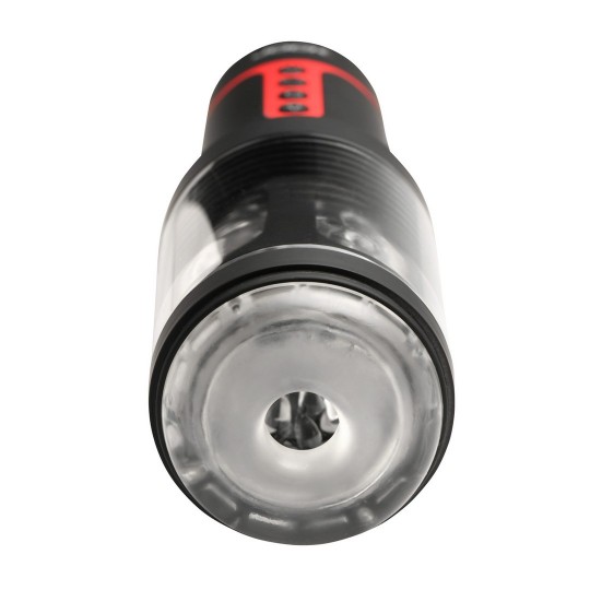 AUTO SPIN - MASTURBADOR GIRATORIO Y DE IMPULSO - TRANSPARENTE/NEGRO