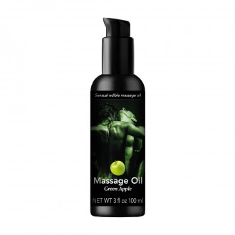 SENSUAL EDIBLE MASSAGE OIL - GREEN APPLE - 3 FL OZ / 100 ML